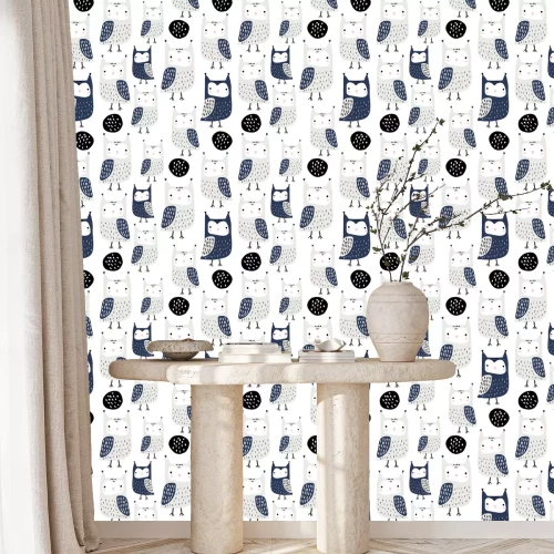 Tapete Graue Eulen im skandinavischen Stil