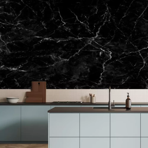 Sticker Schwarzer Marmor mit weißen Adern