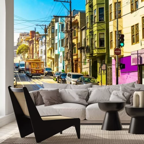 Fototapete Straßenbahnen auf den Straßen von San Francisco