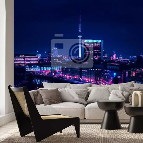 Fototapete Berlin skyline in the night