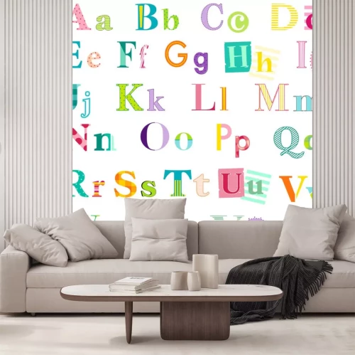 Sticker Buntes Alphabet mit dekorativen Buchstabenpaaren