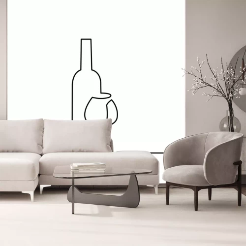 Sticker Weinflasche und -glas Grafik