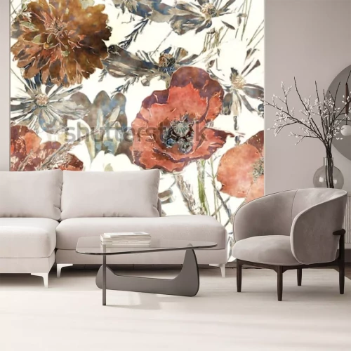 Sticker Blumen im Retrostil abgebildet