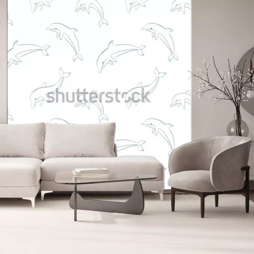 Sticker Tiere Meeresumriss Delphine