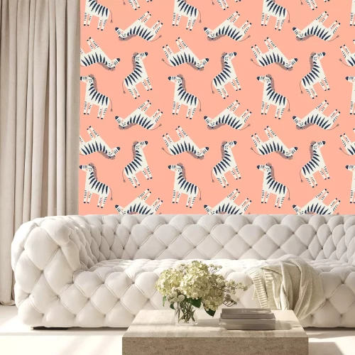 Tapete Motiv mit cartoonartigen Zebras