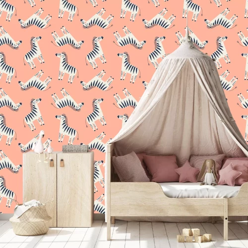 Tapete Motiv mit cartoonartigen Zebras