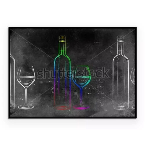 Poster Glas und Wein