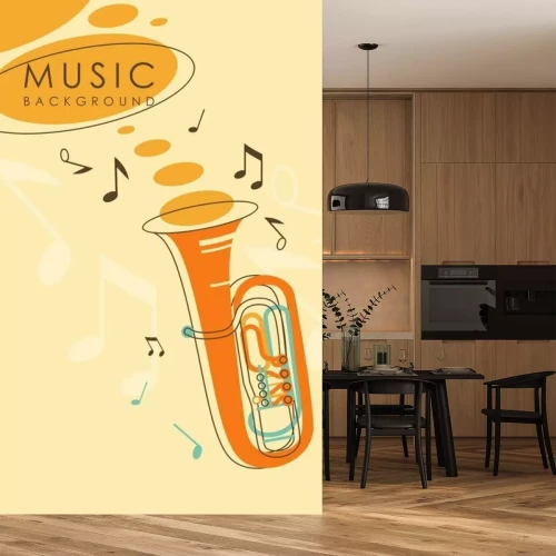 Sticker Vintage abstract musical background