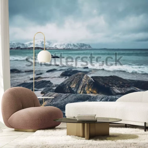 Fototapete Felsiges Meer in Norwegen