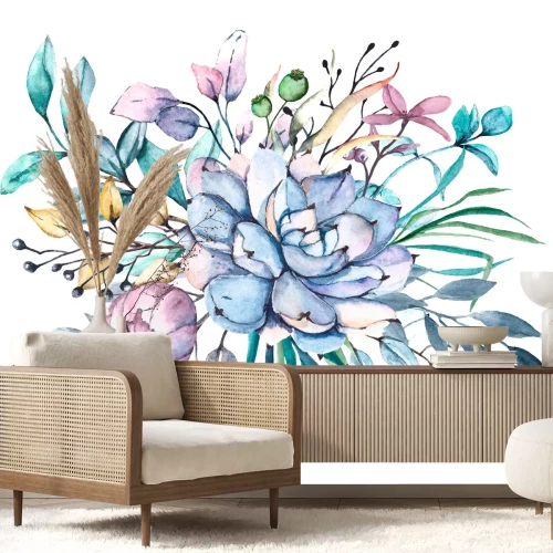 Sticker Kleine Blumen in Blau