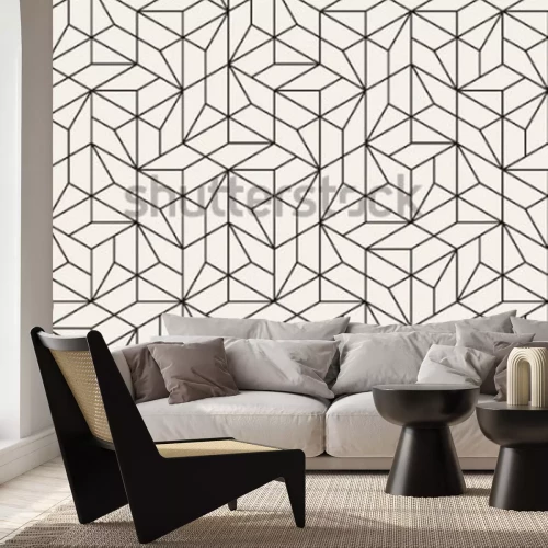 Fototapete Geometrisches schwarz-weißes Muster