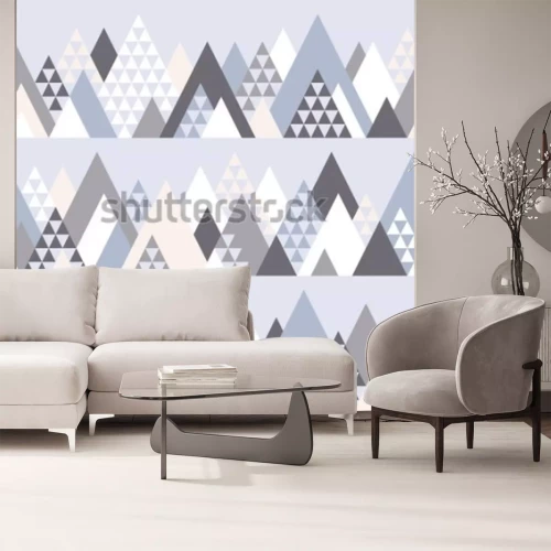 Sticker Verfügbares Muster mit geometrischen Bergen -1