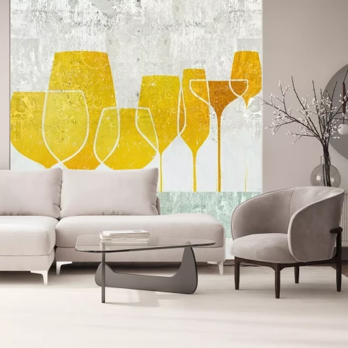 Sticker Weingläser auf Beton-Hintergrund