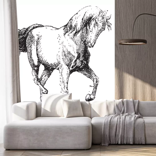 Sticker Pferde Reitpferd mit erhobenem Huf Abbildung