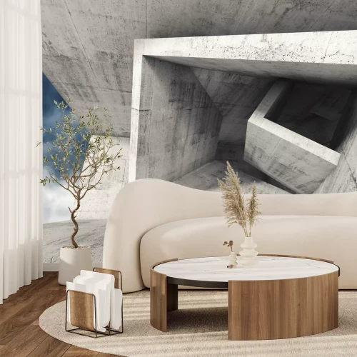 Fototapete Illustration 3D mit Betonblöcken