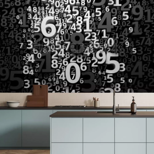 Fototapete Muster mit Ziffern 3D