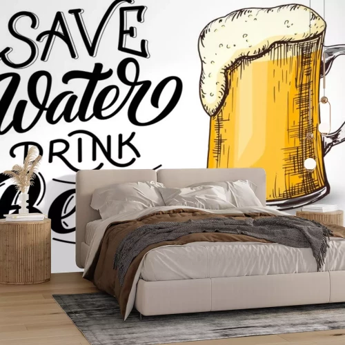 Sticker Lustige Aufschrift und Bierkrug