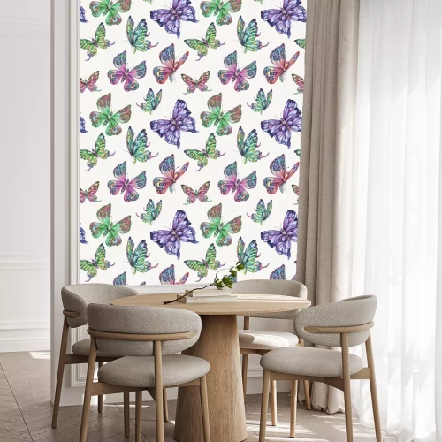 Tapete Realistische Regenbogenschmetterlinge