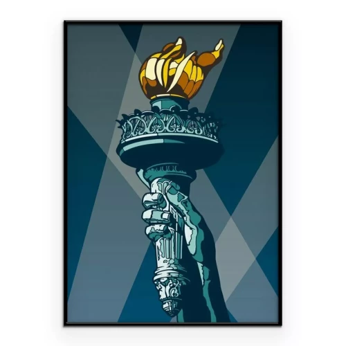 Poster Die Hand der Freiheitsstatue mit einer Fackel