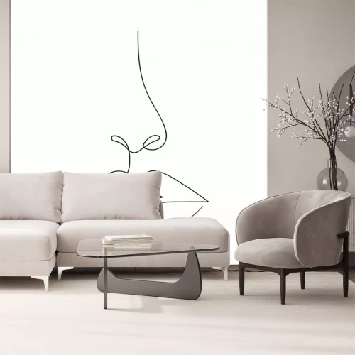 Sticker Minimalistisches Gesicht im Linienzeichnungsstil