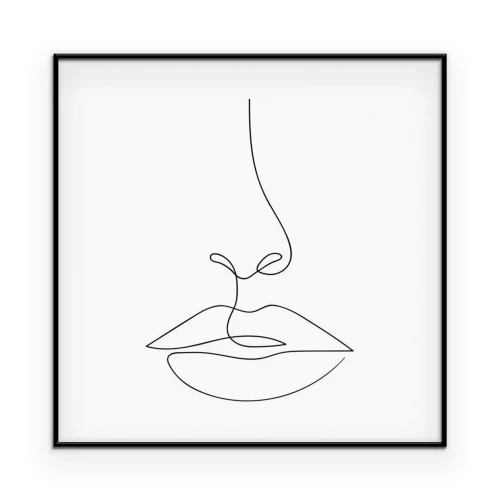 Poster Minimalistisches Gesicht im Linienzeichnungsstil