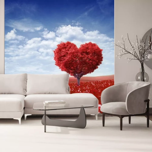 Sticker Baum in der Form von Herzen, Valentinstag Hintergrund,