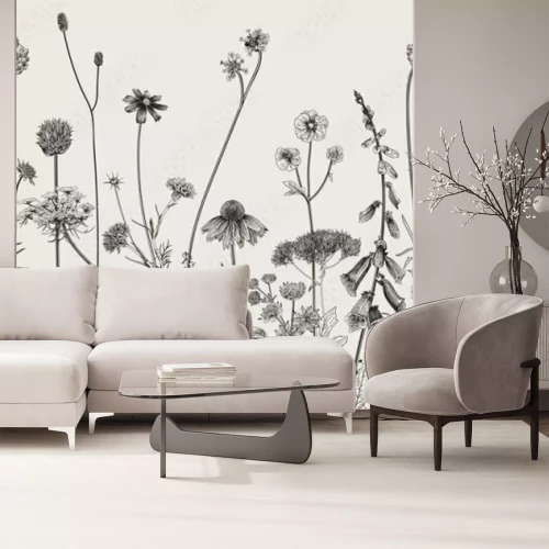 Fototapete Zarte Pflanzen auf der Lichtung