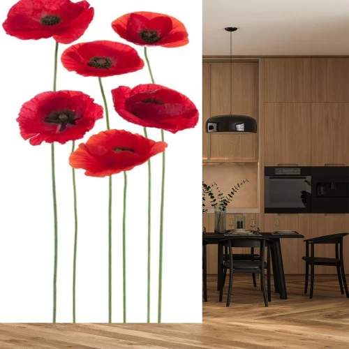 Sticker Sechs Blüten an langen Stielen