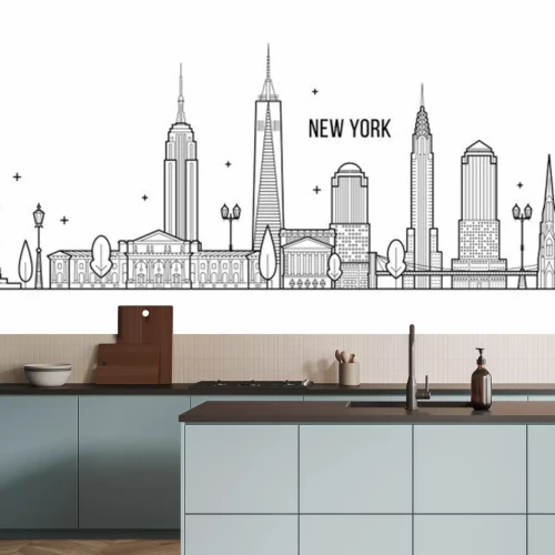 Sticker New York skyline USA big city buildings vector
