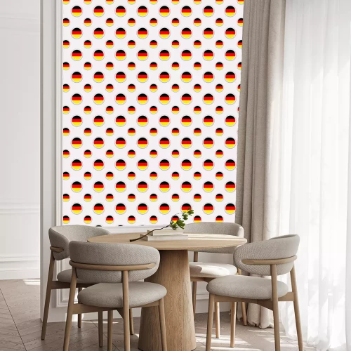 Tapete Germanic round flag seamless pattern. Germany background. Vector circle icons. Geometric symbols. Texture for sports pages, competition, games. travelling, school, design elements. patriotic wallpaper