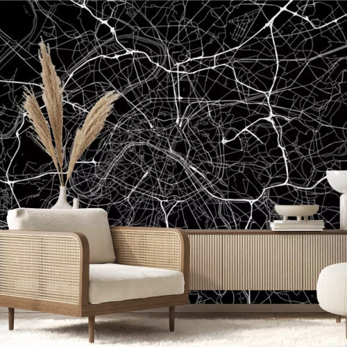 Sticker Dark area map of Paris, France