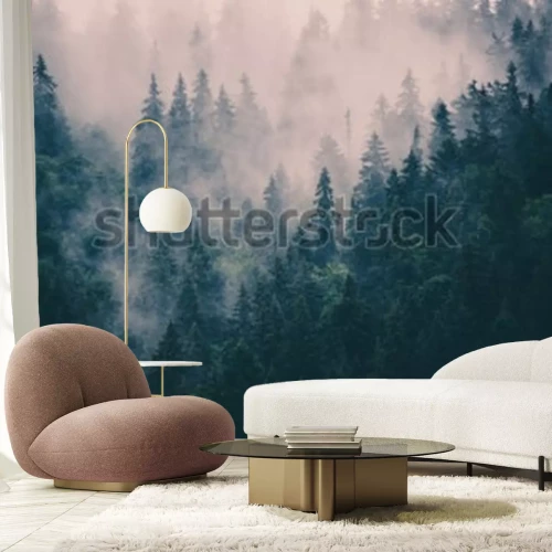 Fototapete Bergnadelwald