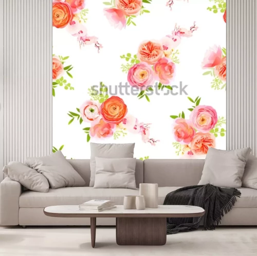 Sticker Muster mit Teerosen