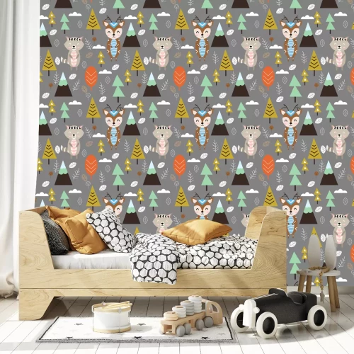 Tapete Skandinavisches Märchenwaldthema