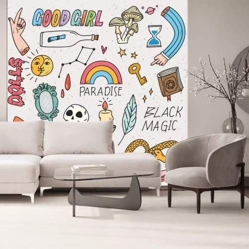 Sticker Kawaii doodle set, can be use as fashion patch