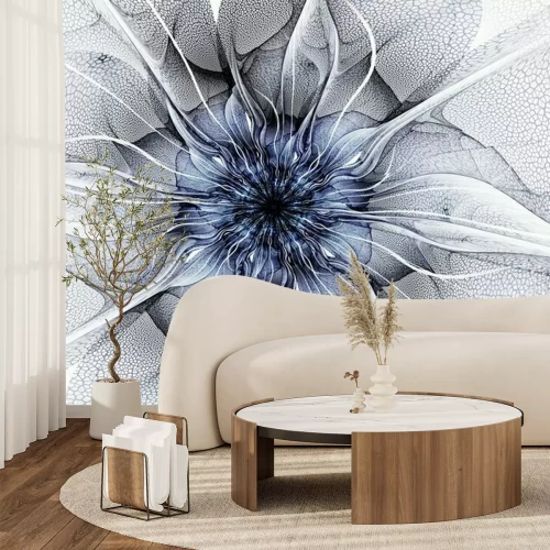 Fototapete Abstrakte Blume in Blautönen
