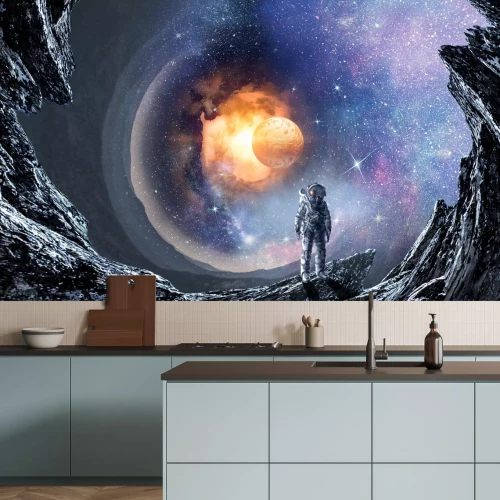 Fototapete Kosmonaut beobachtet Weltraum