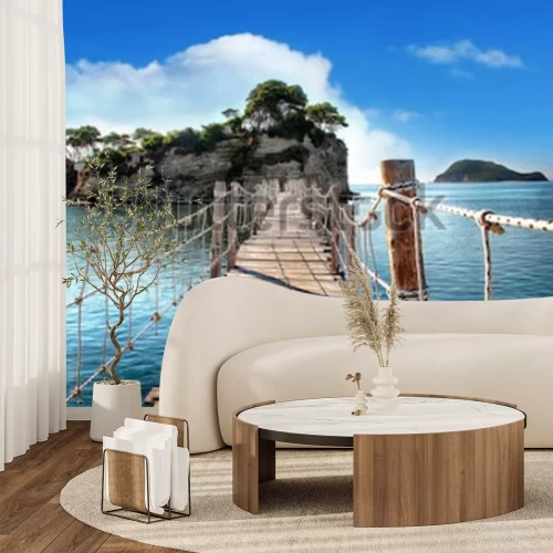 Fototapete Steg auf exotischer Insel