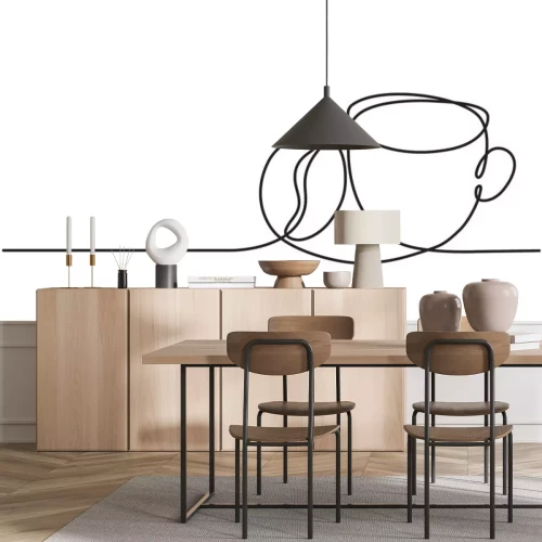 Sticker Minimalistische Grafik mit einer Tasse Kaffee