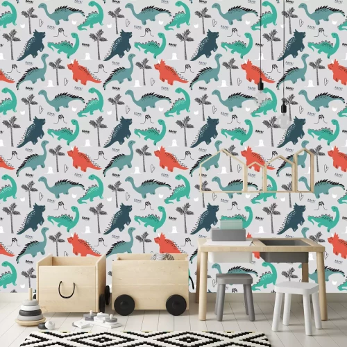 Tapete Dinosaurier im Dschungel