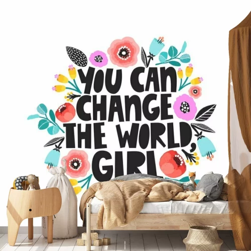 Sticker Motivierender Slogan mit floraler Grafik