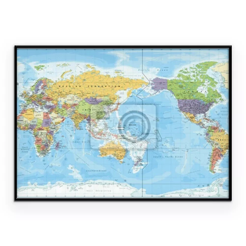 Poster Politische Weltkarte in Farben