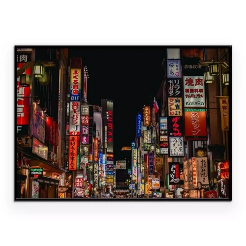 Poster Sea of neon advertisement boards in Kabukicho Shinjuku Tokyo Japan