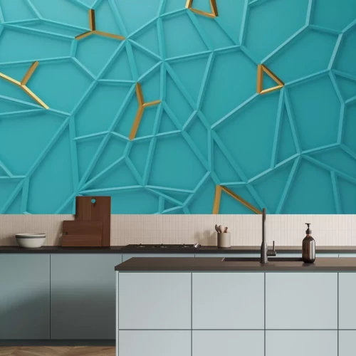 Sticker Gefüllte türkisfarbene Struktur mit dekorativen Akzenten