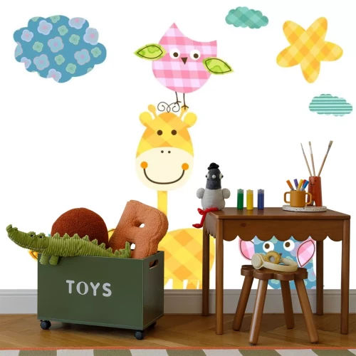 Sticker niedlichen Eulen & Giraffe