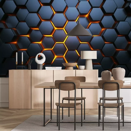 Sticker Dunkle 3d-Würfel auf hellem Hintergrund