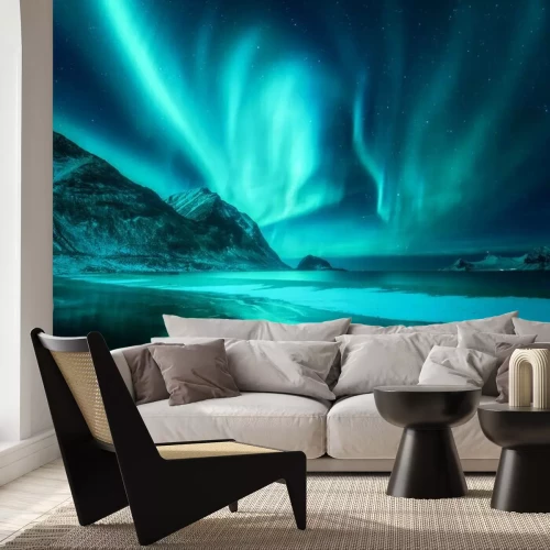 Fototapete Nachthimmel über Norwegen