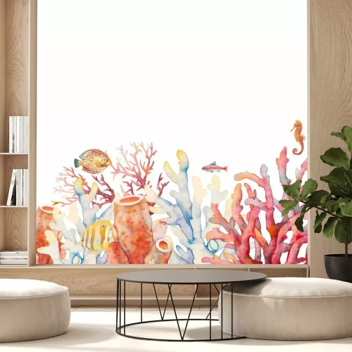 Fototapete Rotes Korallenriff in Aquarell