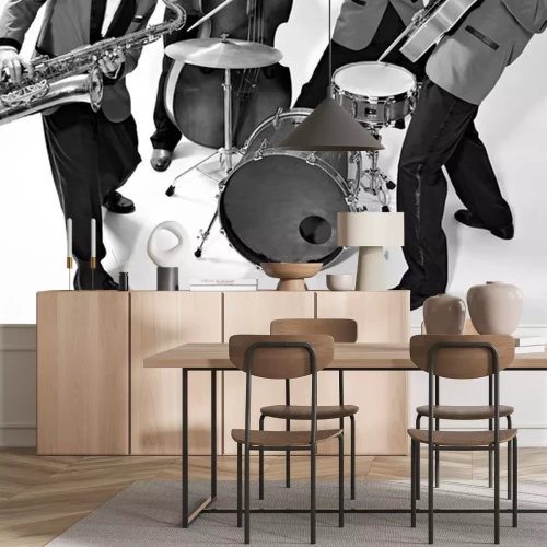 Sticker Jazzband schwarz-weiße Grafik