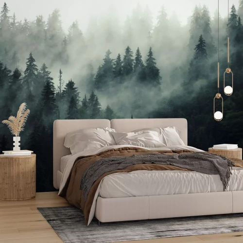 Fototapete Wald im Herbstnebel